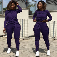 Load image into Gallery viewer, New Outdoor Sport Sets Women Gym Suits Running Suit Two Piece Solid Long-Sleeved Workout Clothes For Women Street Style Clothes