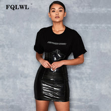 Load image into Gallery viewer, Faxu Latex Pu Leather Skirt For Woman Zipper Black/High Waist/Pencil Skirts Wrap Sexy Mini Skirt
