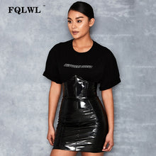 Load image into Gallery viewer, Faxu Latex Pu Leather Skirt For Woman Zipper Black/High Waist/Pencil Skirts Wrap Sexy Mini Skirt