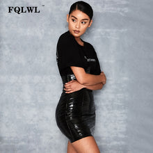 Load image into Gallery viewer, Faxu Latex Pu Leather Skirt For Woman Zipper Black/High Waist/Pencil Skirts Wrap Sexy Mini Skirt