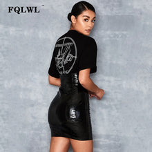 Load image into Gallery viewer, Faxu Latex Pu Leather Skirt For Woman Zipper Black/High Waist/Pencil Skirts Wrap Sexy Mini Skirt