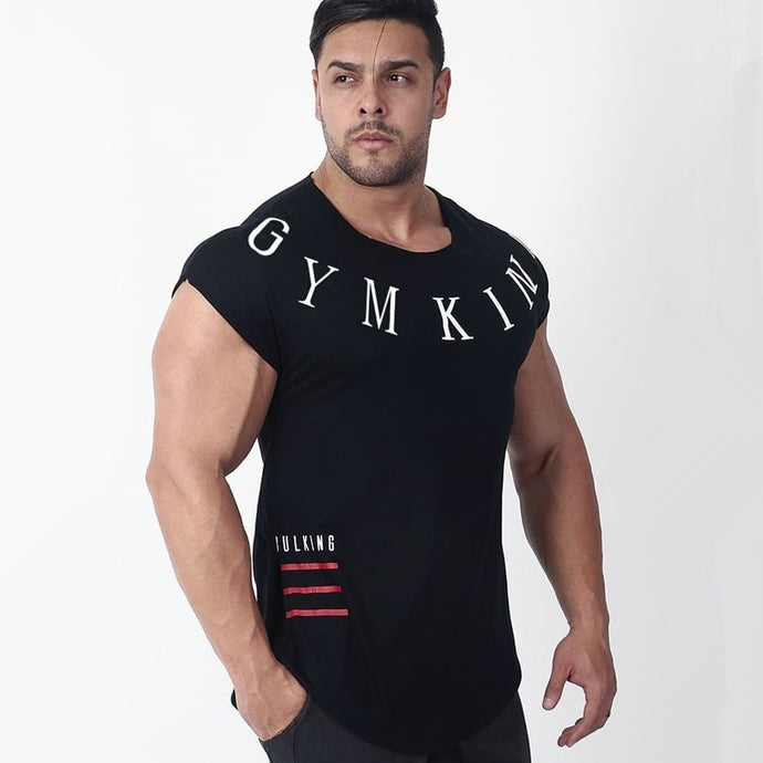 Mens Summer Run Jogging Sports Cotton T-shirt Man Gym Fitness Bodybuilding t shirt Male Workout Training Tee Tops Brand Clothing