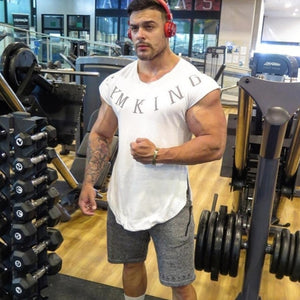 Mens Summer Run Jogging Sports Cotton T-shirt Man Gym Fitness Bodybuilding t shirt Male Workout Training Tee Tops Brand Clothing