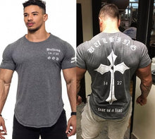 Load image into Gallery viewer, Mens Summer Run Jogging Sports Cotton T-shirt Man Gym Fitness Bodybuilding t shirt Male Workout Training Tee Tops Brand Clothing