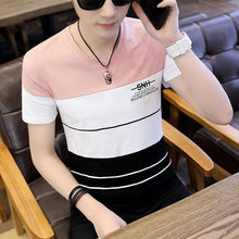 Load image into Gallery viewer, O Neck Casual T-Shirts Summer Solid Color Cotton Slim Fit Men Tees Tops Basic Style Fitness  Men&#39;s Short Sleeve TShirt