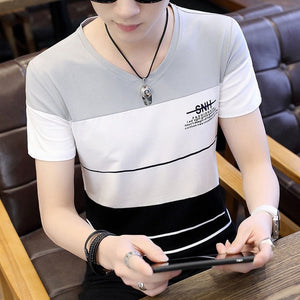 O Neck Casual T-Shirts Summer Solid Color Cotton Slim Fit Men Tees Tops Basic Style Fitness  Men's Short Sleeve TShirt