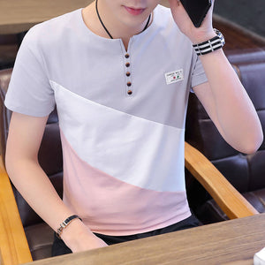 O Neck Casual T-Shirts Summer Solid Color Cotton Slim Fit Men Tees Tops Basic Style Fitness  Men's Short Sleeve TShirt