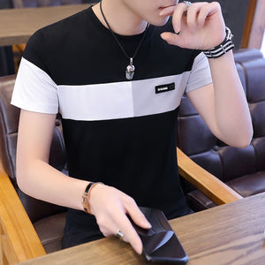 O Neck Casual T-Shirts Summer Solid Color Cotton Slim Fit Men Tees Tops Basic Style Fitness  Men's Short Sleeve TShirt