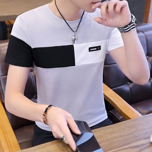 O Neck Casual T-Shirts Summer Solid Color Cotton Slim Fit Men Tees Tops Basic Style Fitness  Men's Short Sleeve TShirt