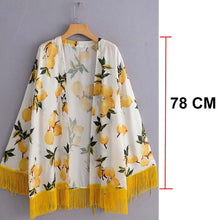 Load image into Gallery viewer, Tassel Leopard chiffon beach cover-ups Sarong beach Swimwear Cover Up