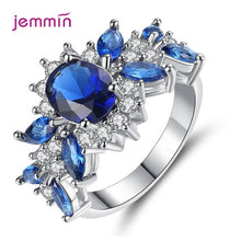 Load image into Gallery viewer, New 2020 Arrivals Fashion Ring Flower Finger Rings Clear CZ Women Wedding Brand Jewelry Gift AAA Cubic Zirconia Bijoux