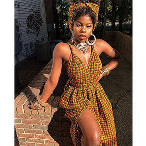 Fashion 2020 African Dresses for Women DIY Bandage Ankara Vestidos Split Robe Africaine Dashiki Print Ladies Clothes Plus Size