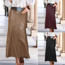 Load image into Gallery viewer, Mermaid Skirts Fashion Women Casual Solid High Waist Work Leather Skirt