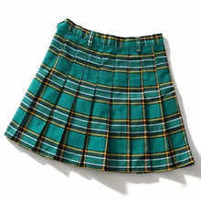 Load image into Gallery viewer, Pink Women Skirt Sexy plaid Pleated Skirts Fashion Mini Skirt Side Button High Waist Casual