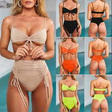Load image into Gallery viewer, Peachtan Sexy thong High waist Solid Bikini Beachwear New