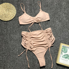 Load image into Gallery viewer, Peachtan Sexy thong High waist Solid Bikini Beachwear New