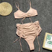 Load image into Gallery viewer, Peachtan Sexy thong High waist Solid Bikini Beachwear New