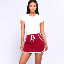 Load image into Gallery viewer, Summer Ladies Sexy Skirt White Sides Swearpants High Elastic Waist Short Skirts Women Joggers Fitness Skirt With Pockets