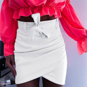 New fashion Women Ladies High Waist Pencil Skirts button lace patchwork sexy Bodycon Suede Leather split party casual Mini Skirt