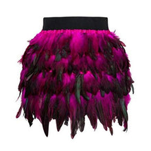 Load image into Gallery viewer, Women Christmas Santa Halloween Faux Feather Mini Skirt Clothing