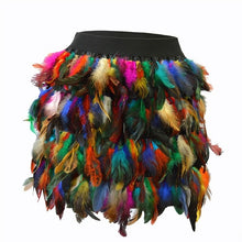 Load image into Gallery viewer, Women Christmas Santa Halloween Faux Feather Mini Skirt Clothing