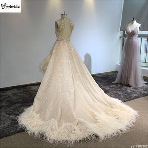 Celebrity Dresses Halter Neck Crystal Luxury Evening Dress Sleeveless Feather Prom Dress Backless Beading Actual Images Dresses