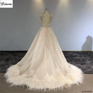 Celebrity Dresses Halter Neck Crystal Luxury Evening Dress Sleeveless Feather Prom Dress Backless Beading Actual Images Dresses