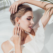 Load image into Gallery viewer, Gorgeous Vintage 925 Sterling Silver Feather Wings Long Drop Earrings for Women