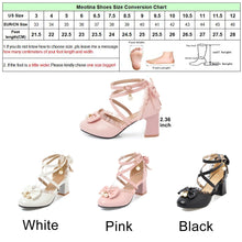 Load image into Gallery viewer, Women Lolita Shoes Ankle Strap Pumps Pearls Lace High Heels Party Shoes