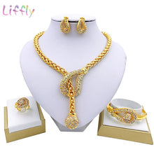 Load image into Gallery viewer, Handmade Fine Gold Jewelry Crystal Necklace Earring Ring for Women