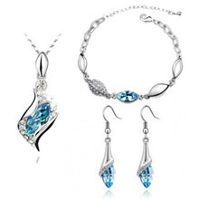 Load image into Gallery viewer, Gold Silver Crystal Necklace and Earring African set  for women