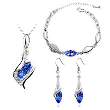 Load image into Gallery viewer, Gold Silver Crystal Necklace and Earring African set  for women