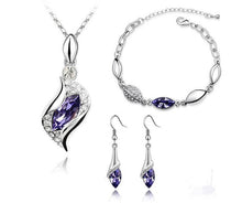 Load image into Gallery viewer, Gold Silver Crystal Necklace and Earring African set  for women