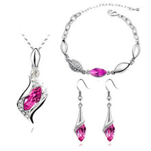 Load image into Gallery viewer, Gold Silver Crystal Necklace and Earring African set  for women