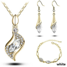 Load image into Gallery viewer, Gold Silver Crystal Necklace and Earring African set  for women