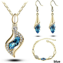 Load image into Gallery viewer, Gold Silver Crystal Necklace and Earring African set  for women