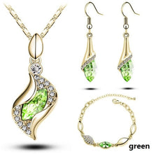 Load image into Gallery viewer, Gold Silver Crystal Necklace and Earring African set  for women