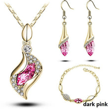 Load image into Gallery viewer, Gold Silver Crystal Necklace and Earring African set  for women