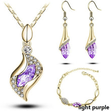 Load image into Gallery viewer, Gold Silver Crystal Necklace and Earring African set  for women