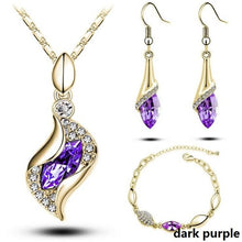 Load image into Gallery viewer, Gold Silver Crystal Necklace and Earring African set  for women