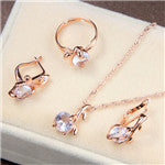 Load image into Gallery viewer, Gold Silver Crystal Necklace and Earring African set  for women