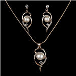 Load image into Gallery viewer, Gold Silver Crystal Necklace and Earring African set  for women
