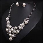 Load image into Gallery viewer, Gold Silver Crystal Necklace and Earring African set  for women