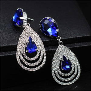 Fashion Wedding Bridal Jewelry Sets For Women Rhinestone Austrian Crystal Jewelry Set Bracelet Earrings Set Indian Accessories