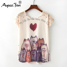 Load image into Gallery viewer, Animal Print Casual O-Neck Loose Short Sleeve T-shirt