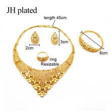 Load image into Gallery viewer, Jewelry sets African bridal wedding gifts for Women Necklace Bracelet Earrings set