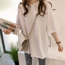 Load image into Gallery viewer, Candy Color Short Sleeve Loose T-Shirts Girls Summer O-Neck  Women T-Shirt Lady Tops