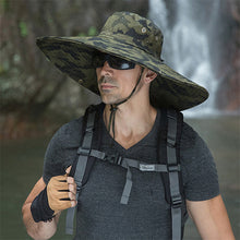 Load image into Gallery viewer, Wide Brim Sun Hat Breathable Safari Hat Men Women Boonie Hat Summer UV Protection Cap Hiking Fishing Bucket Hat Beach