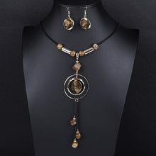 Load image into Gallery viewer, Jewelry Sets For Women Red Blue Long Round Tassel Pendant Necklace Drop Earrings Sets Gift