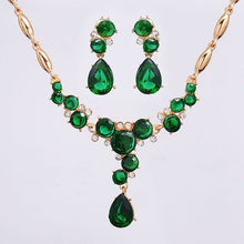 Load image into Gallery viewer, Jewelry Sets For Women Red Blue Long Round Tassel Pendant Necklace Drop Earrings Sets Gift